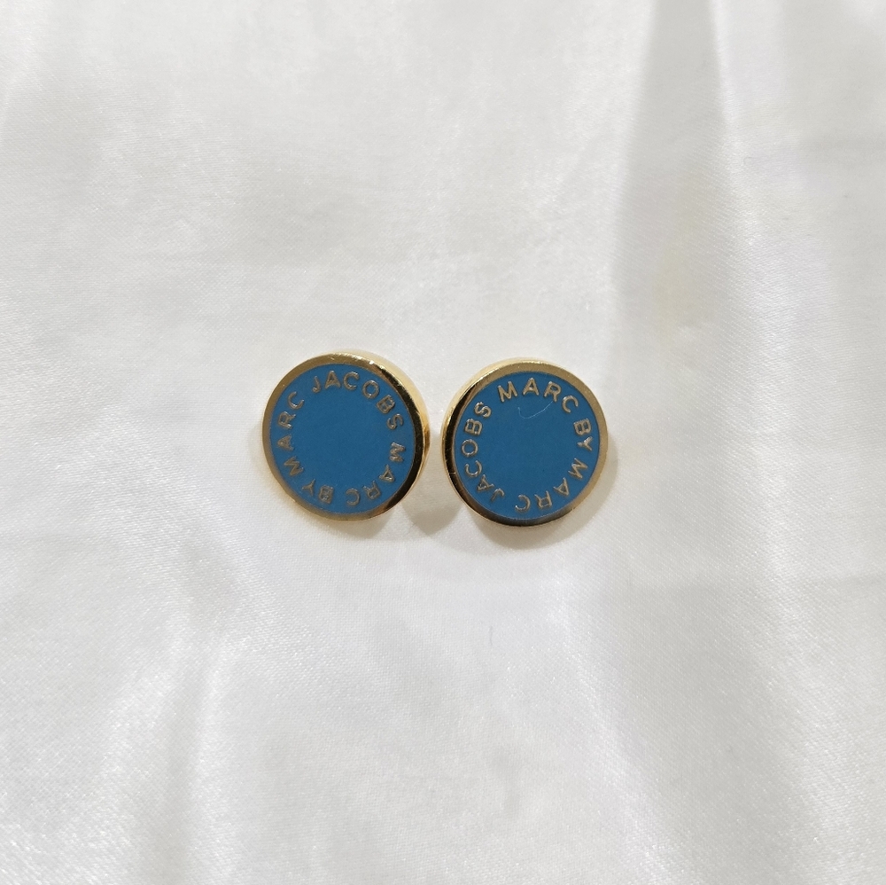 Marc by Marc Jacobs Blue and Gold Earrings